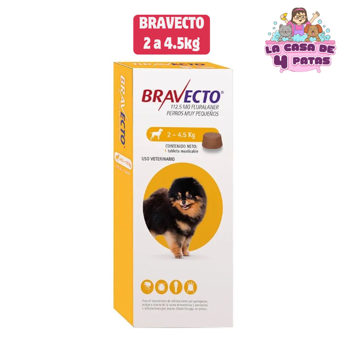 BRAVECTO - BRAVECTO 2.5 a 4.5 ANTIPULGAS