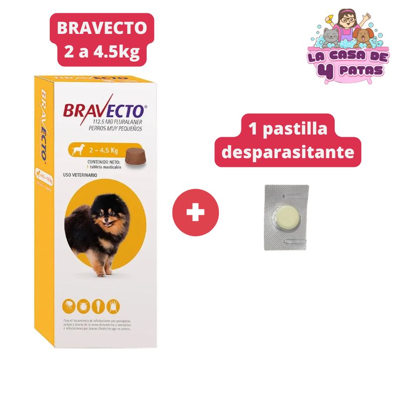 BRAVECTO - BRAVECTO 2.5 a 4.5 ANTIPULGAS
