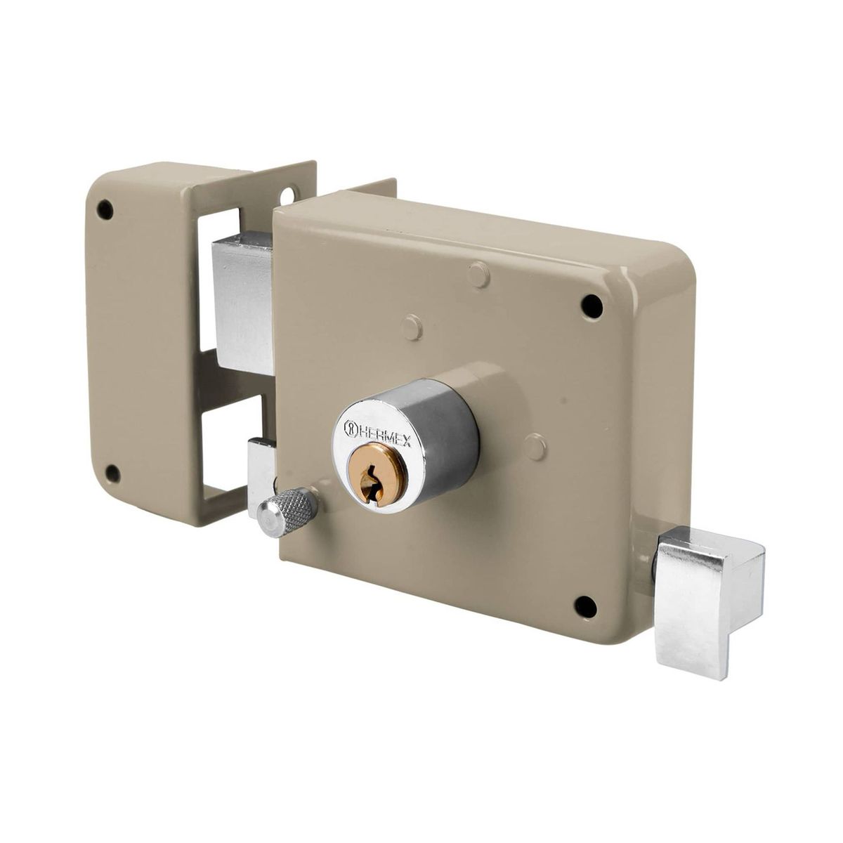 HERMEX - Chapa Cerradura sobreponer izquierda clásica Hermex