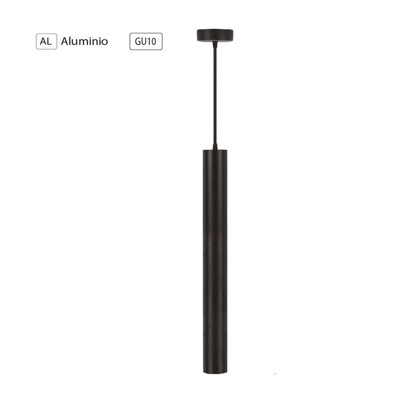 GENERICO - Spot Colgante Slim Para Gu10 De Aluminio 50Cm Alto Color Negro Baita
