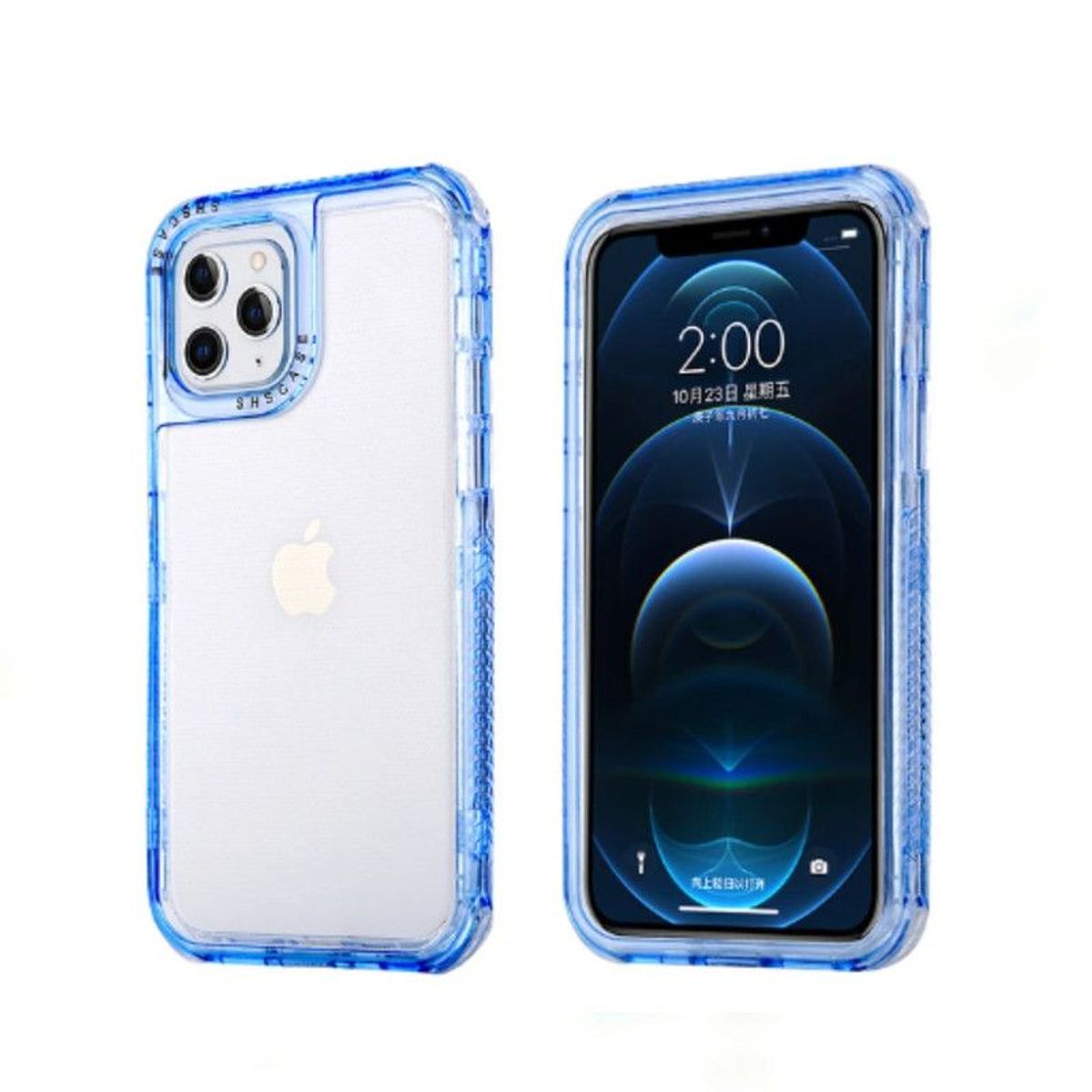 CASE - Case 3 En 1 Con Borde de Color Para Iphone 12 Pro Max - Azul