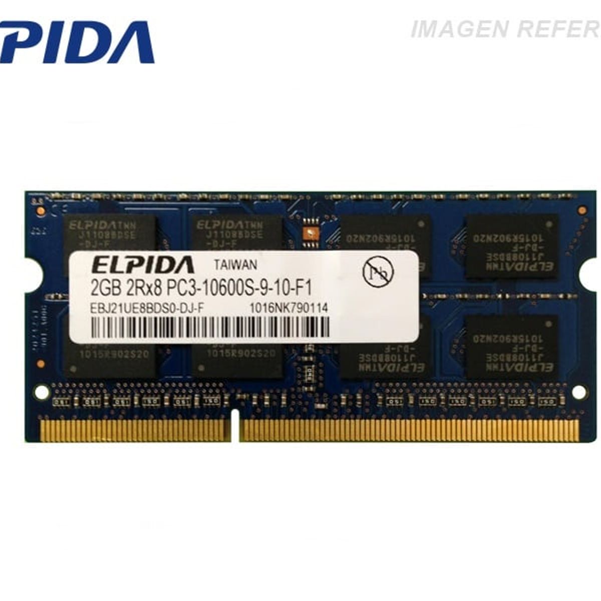 GENERICO - MEMORIA RAM SODIMM ELPIDA 2GB DDR3 PC3-8500S P/N: EBJ21UE8BDS0-DJ-F