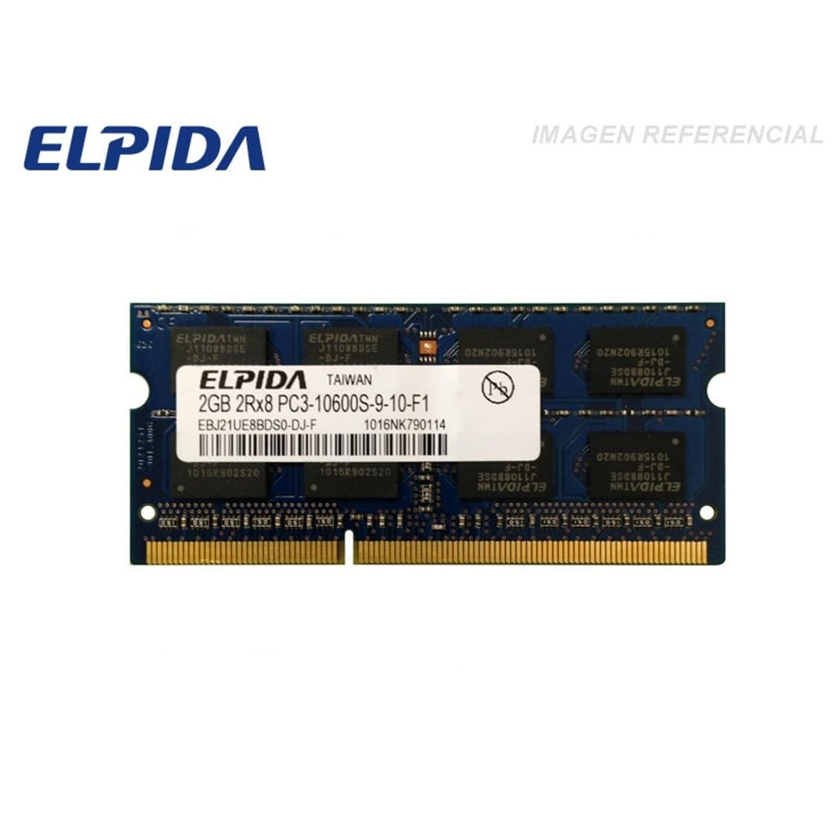 GENERICO - MEMORIA RAM SODIMM ELPIDA 2GB DDR3 PC3-8500S P/N: EBJ21UE8BDS0-DJ-F