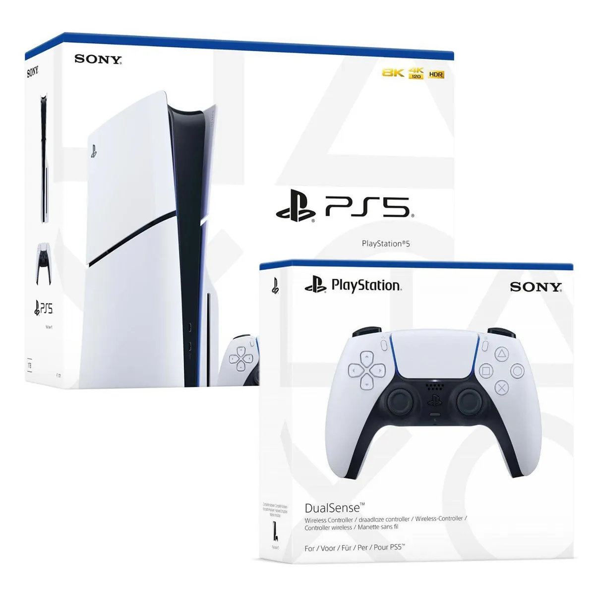SONY - Consola Ps5 Slim Con Lector De Discos + Mando Dualsense Blanco