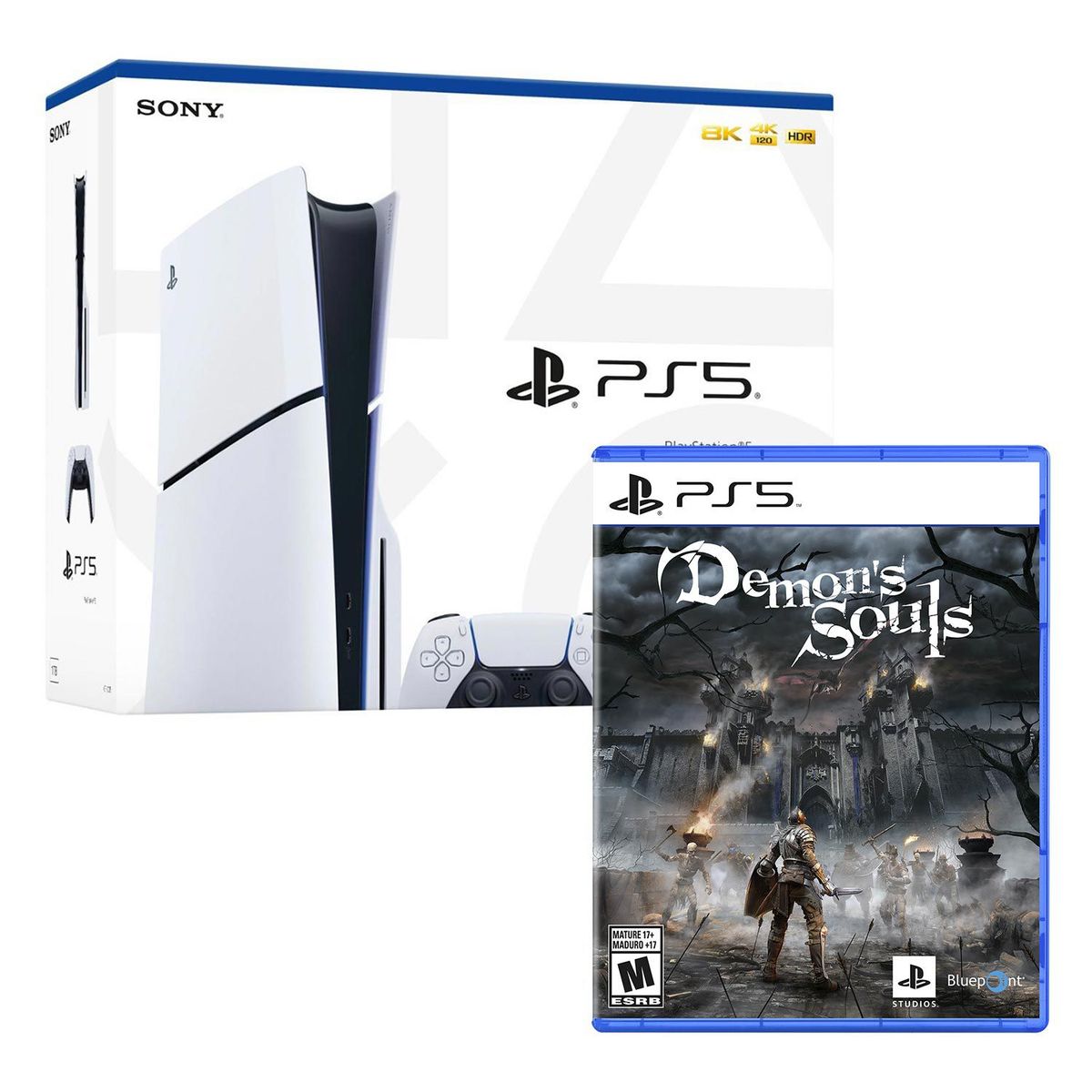 SONY - Consola Ps5 Slim Con Lector De Discos + Demons Souls