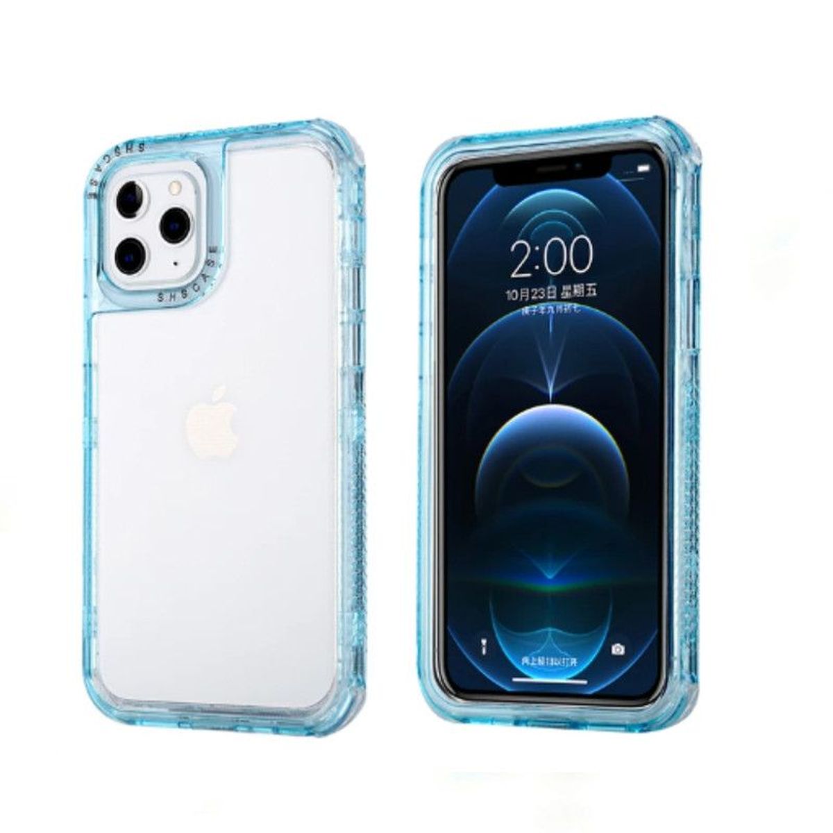 CASE - Case 3 En 1 Con Borde de Color Para Iphone 11 - Celeste