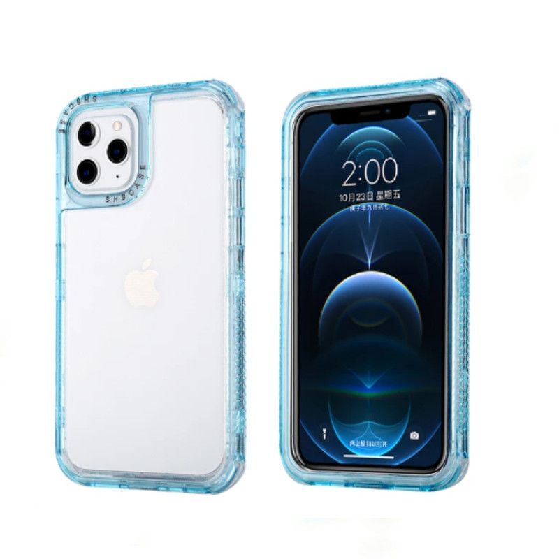 CASE - Case 3 En 1 Con Borde de Color Para Iphone 13 - Celeste