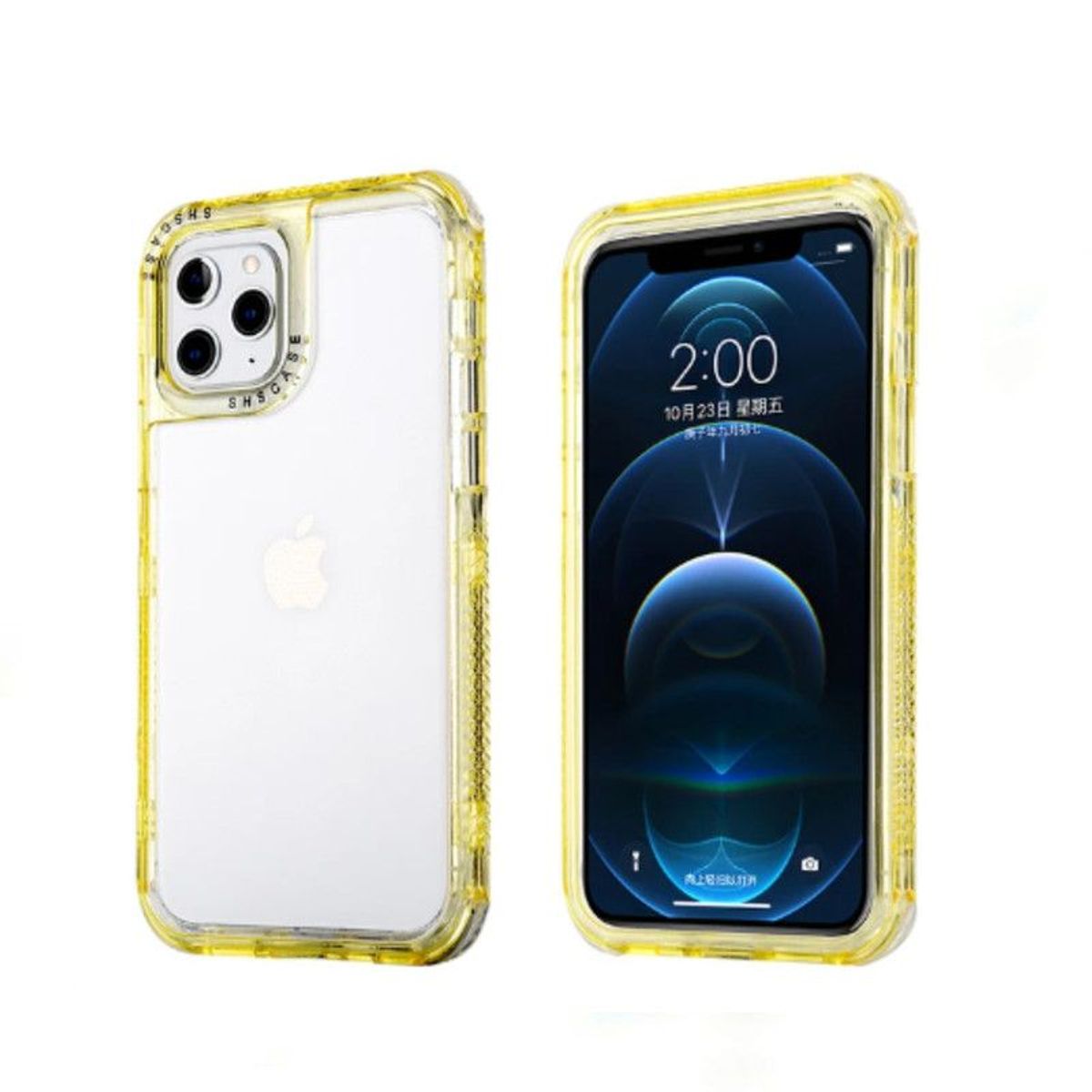 CASE - Case 3 En 1 Con Borde de Color Para Iphone 13 - Amarilla