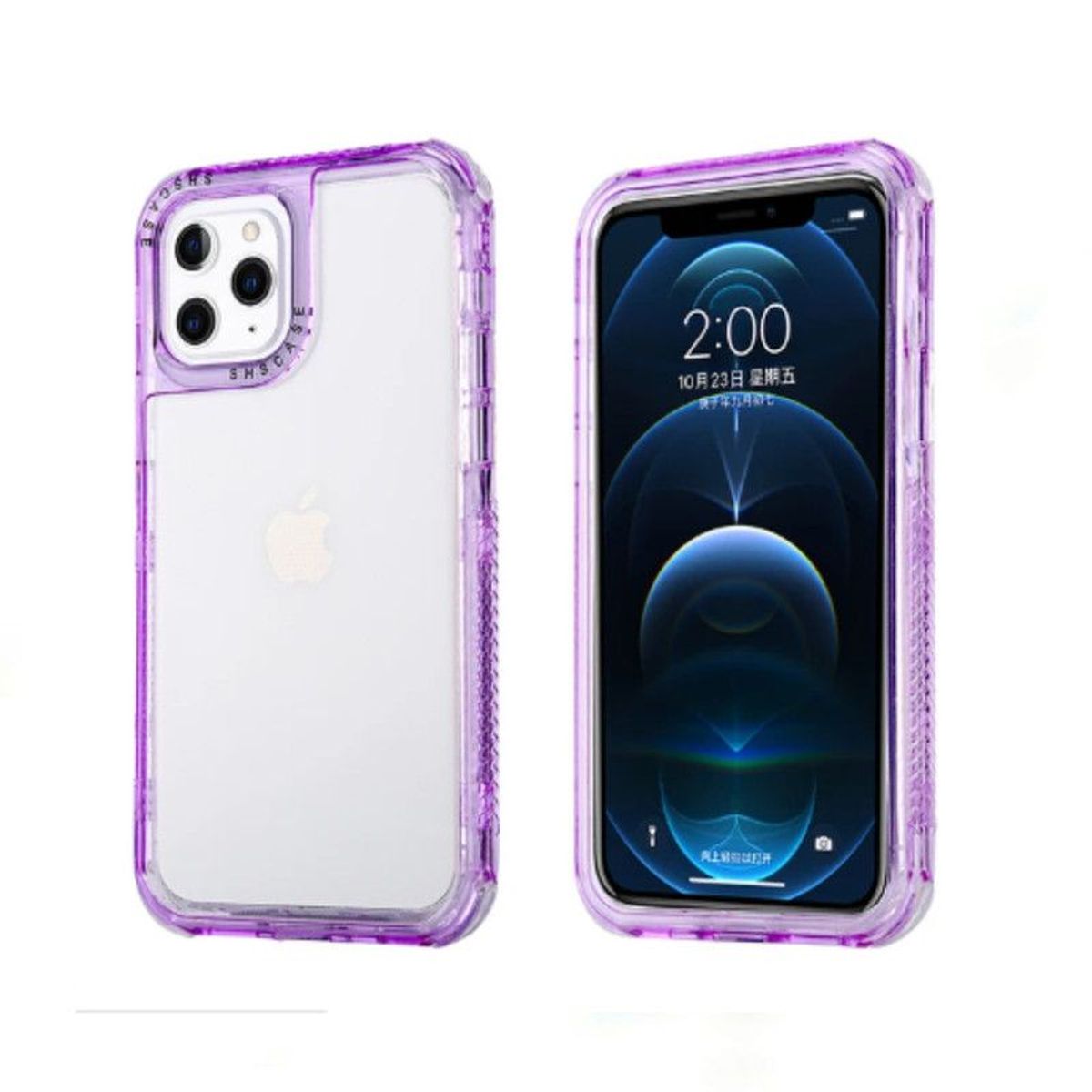 CASE - Case 3 En 1 Con Borde de Color Para Iphone 14 - Lila