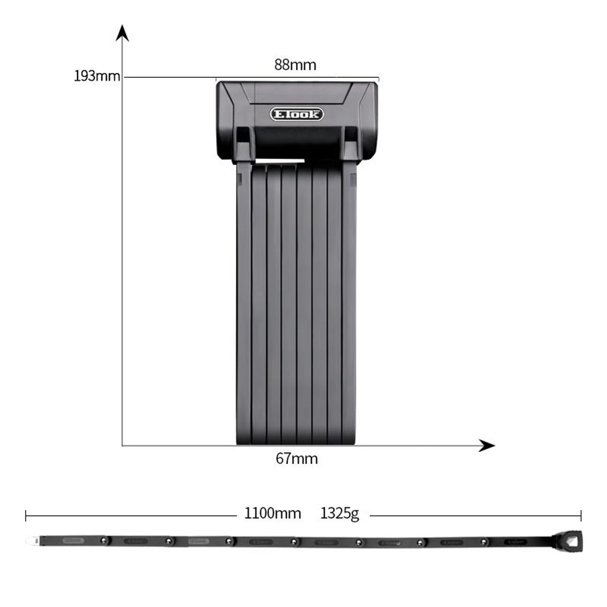 GENERICO - Candado de Seguridad Plegable Para Bicicleta Anti Robo -ETOOK