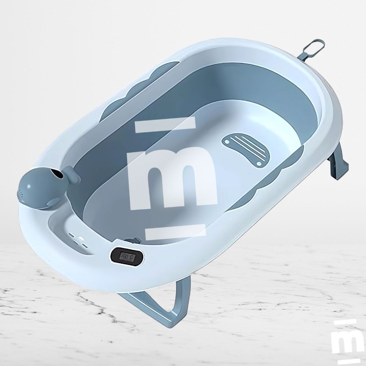 DOUX BEBE - Bañera Plegable con Termómetro para Bebés «TERMO» Light Blue