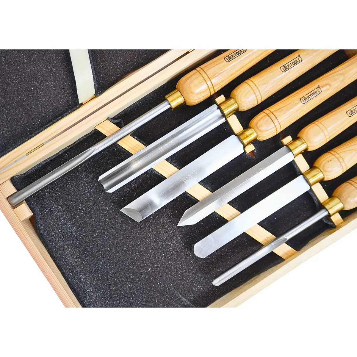UYUSTOOLS - Formón Gubias para tornear tallar madera 6 piezas acero HSS