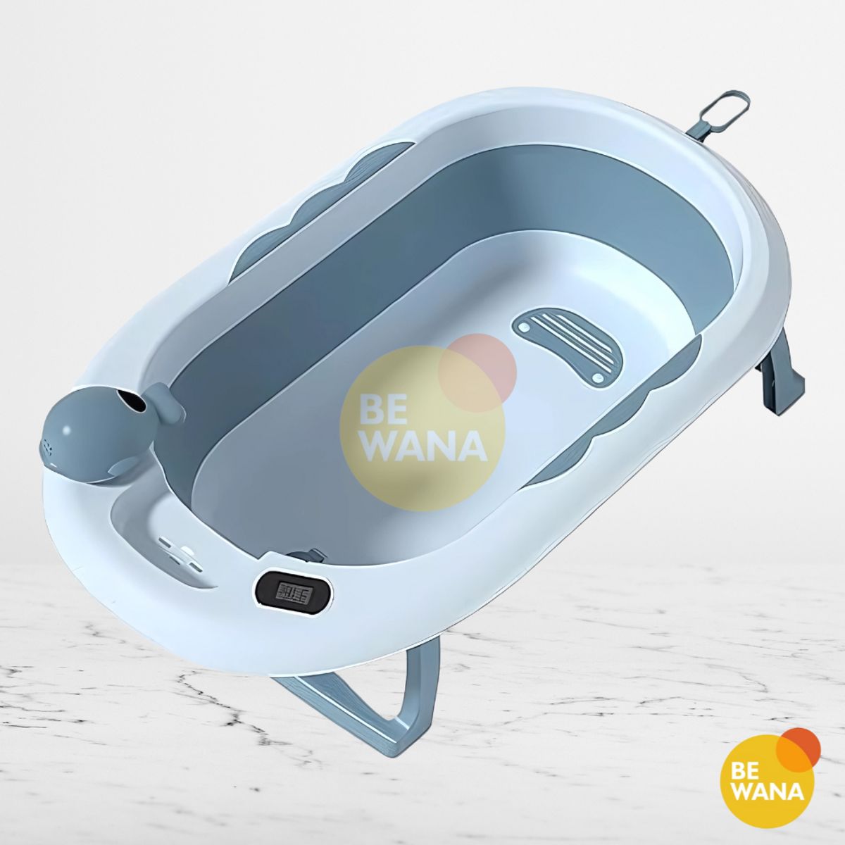 DOUX BEBE - Bañera Plegable con Termómetro para Bebés «TERMO» Light Blue