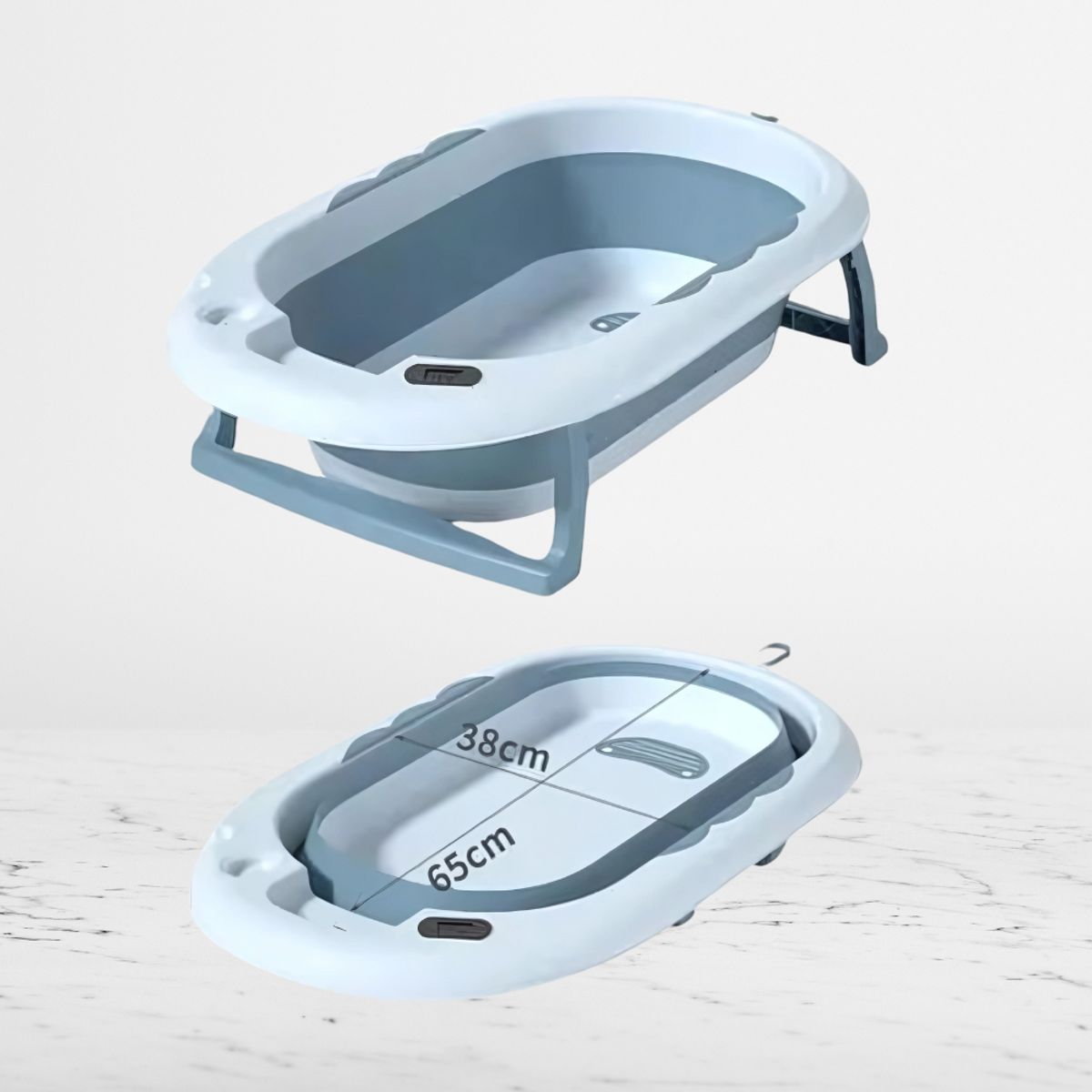 DOUX BEBE - Bañera Plegable con Termómetro para Bebés «TERMO» Light Blue