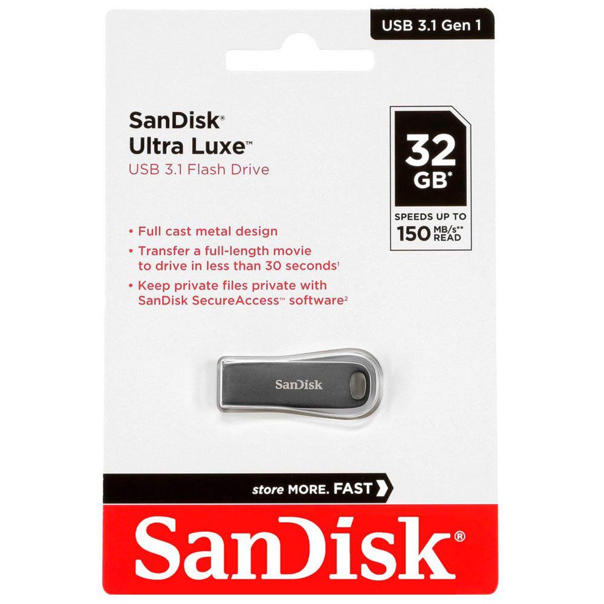SANDISK - Memoria USB 32GB Sandisk Ultra Luxe 3.1 Flash Drive