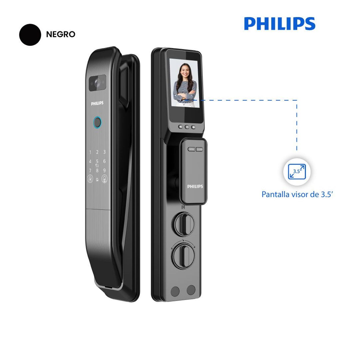 PHILIPS - CERRADURA DIGITAL PHILIPS 303 VP-5HWS - NEGRO