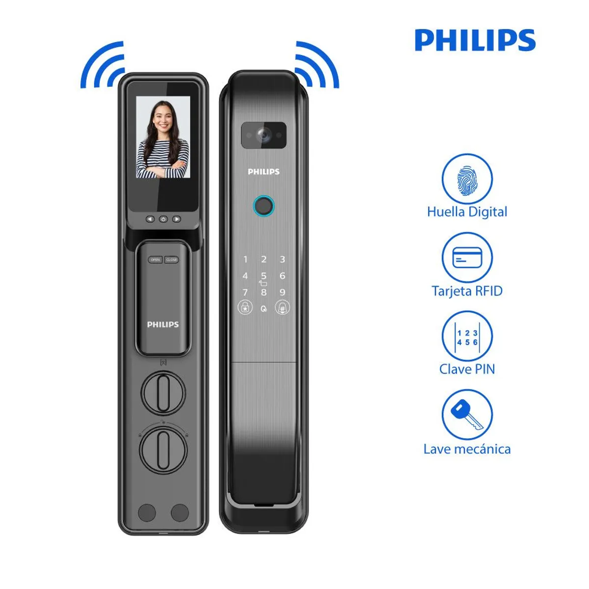 PHILIPS - CERRADURA DIGITAL PHILIPS 303 VP-5HWS - NEGRO