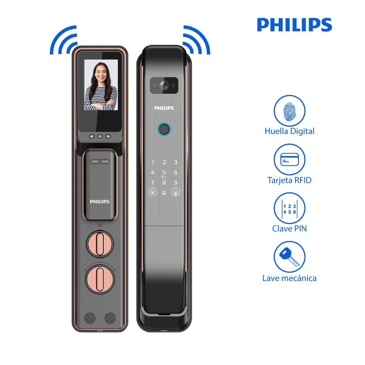 PHILIPS - CERRADURA DIGITAL PHILIPS 303 VP-5HWS - COOPER