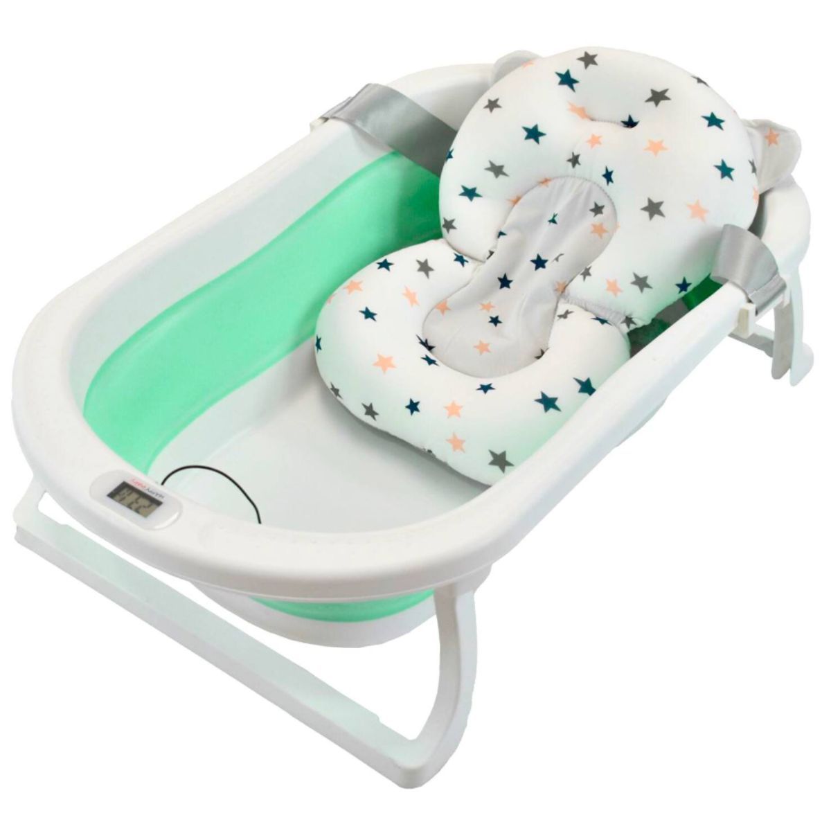 GENERICO - Bañera para Bebe Plegable + Termómetro Cojin Antideslizante