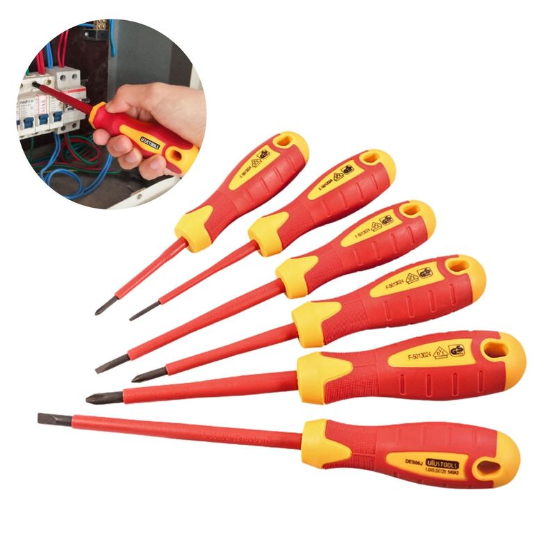UYUSTOOLS - Juego 6 desarmadores dieléctricos 1000V electricista Uyustools
