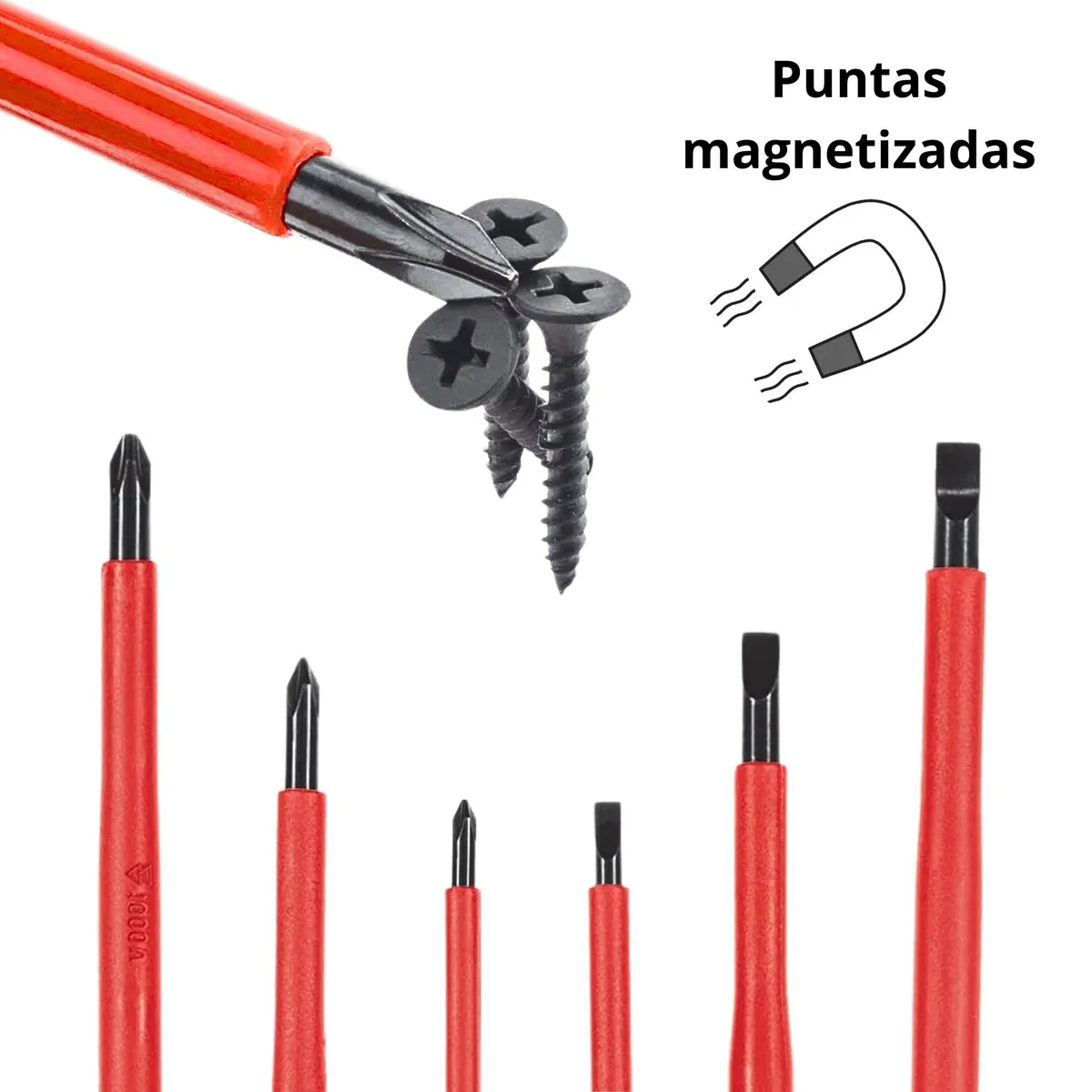 UYUSTOOLS - Juego 6 desarmadores dieléctricos 1000V electricista Uyustools