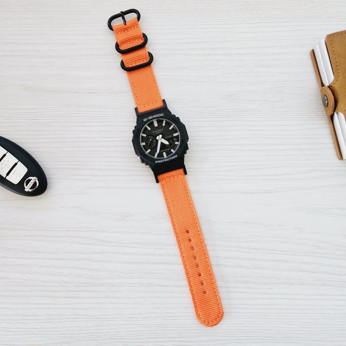 GENERICO - Correa Nylon Repuesto para CASIO G-SHOCK GA-2100 - Naranja