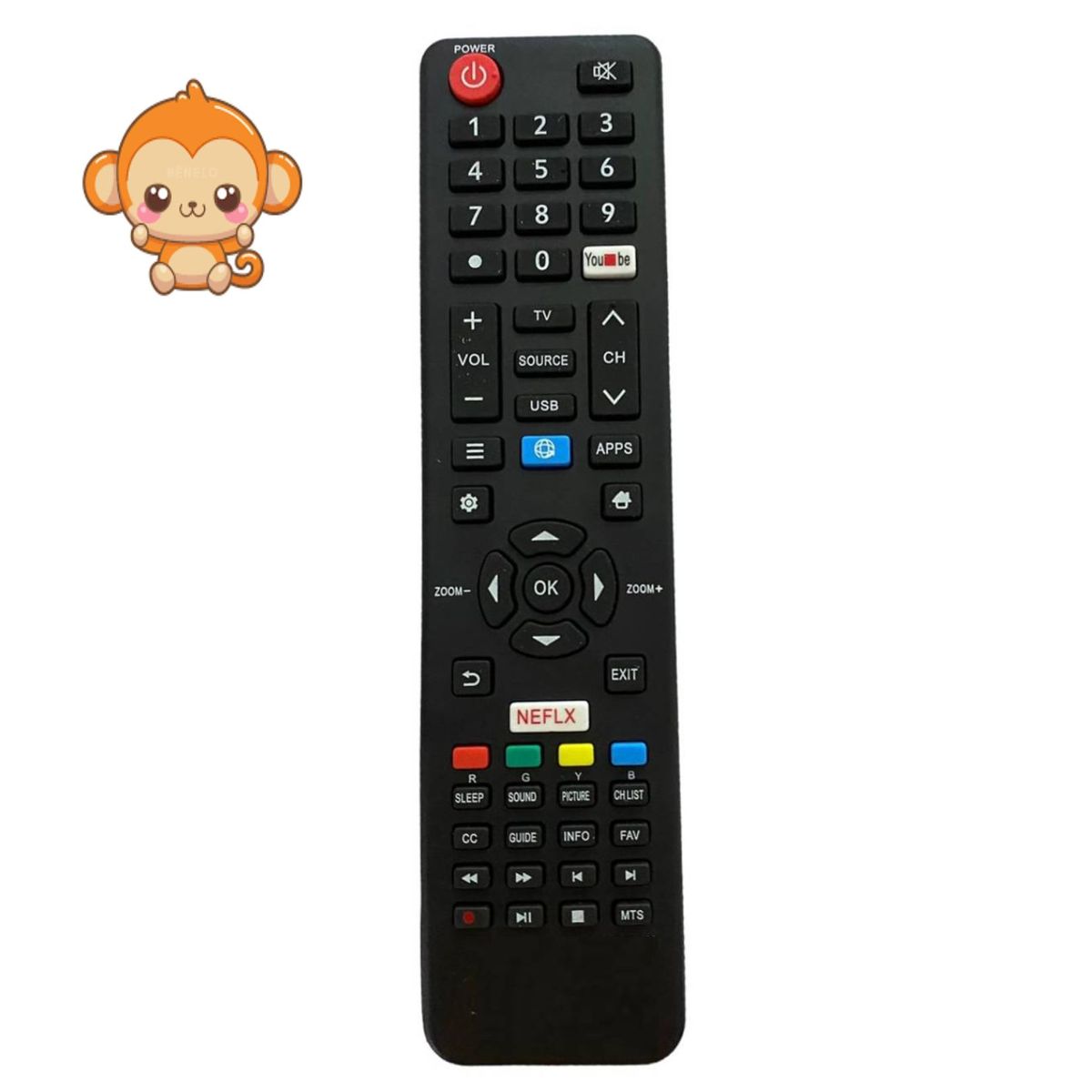 UNIVERSAL - Control Remoto Miray Para Smart Tv 4k  Pilas