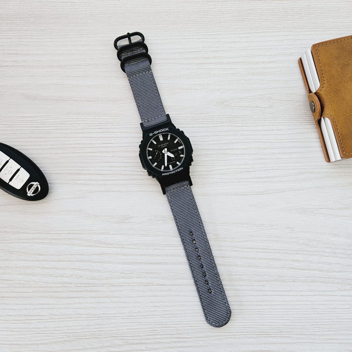 GENERICO - Correa Nylon Repuesto para CASIO G-SHOCK GA-2100 - Gris