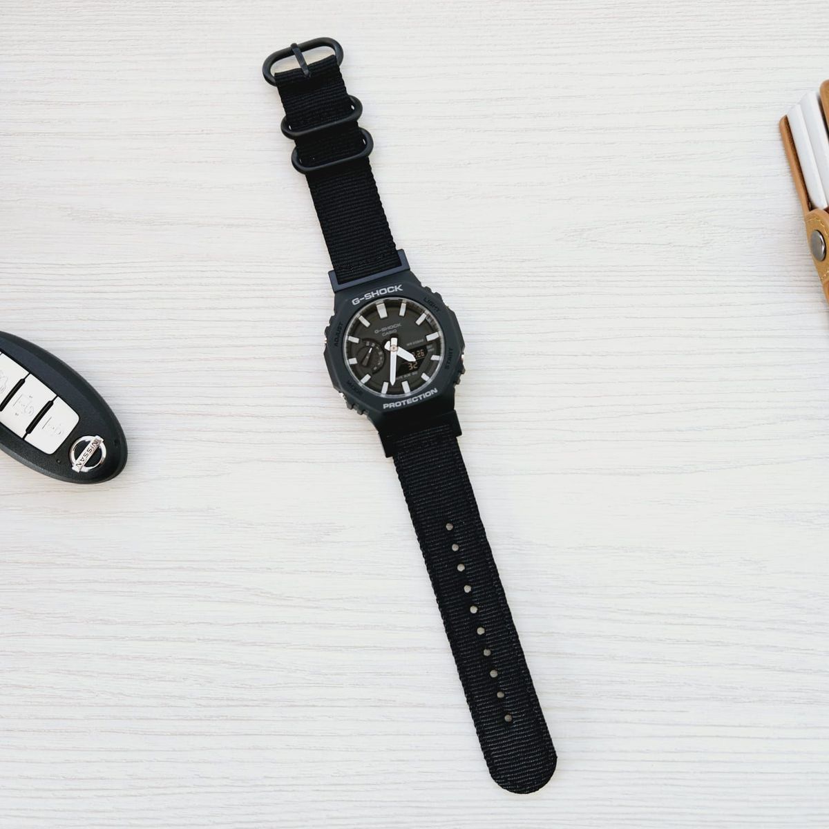 GENERICO - Correa Nylon Repuesto para CASIO G-SHOCK GA-2100 - Negro