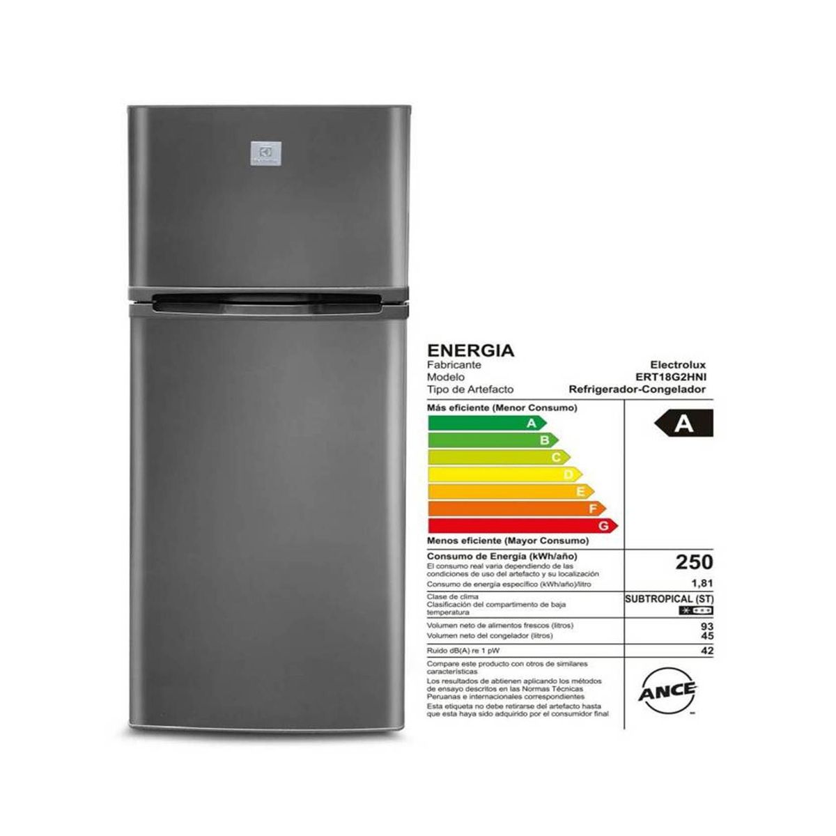 ELECTROLUX - Refrigeradora Electrolux Top Mount Frost 138 LERT18G2HNI