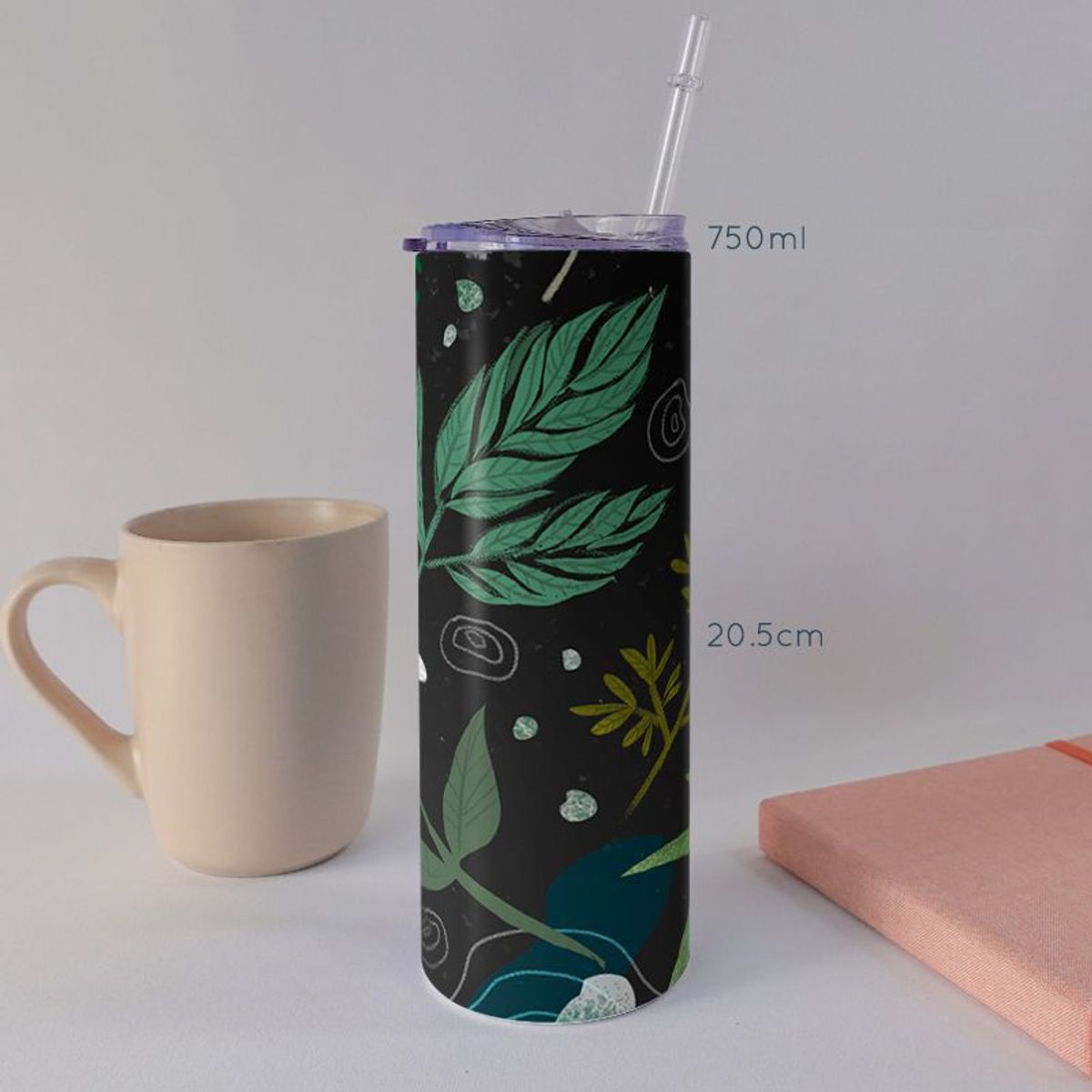 KUSTOMIT - Vaso Tomatodo Tumbler Mug Acero 750ml - Vida en la oscuridad