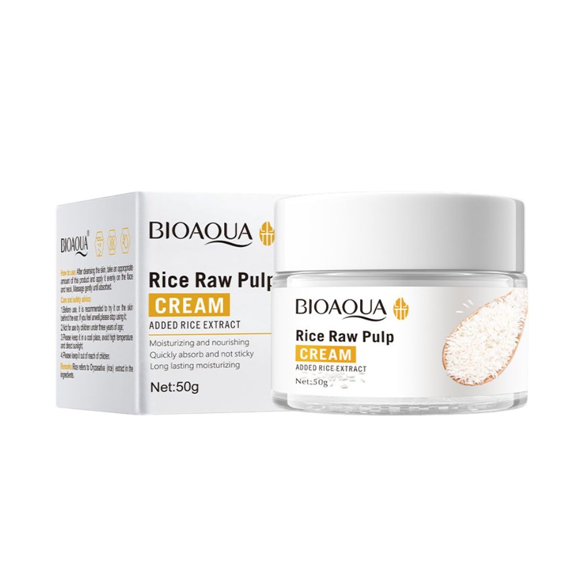 BIOAQUA - Crema Facial Aclaradora Bioaqua Rice Raw Pulp 50 Gr