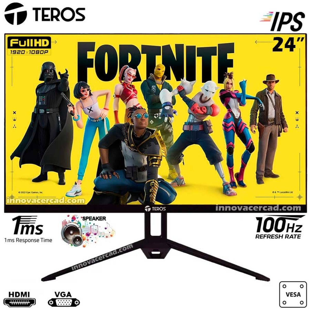 TEROS - Monitor Teros TE-2412S 24 IPS Full HD 100HZ 1MS FreeSync SPEAKER