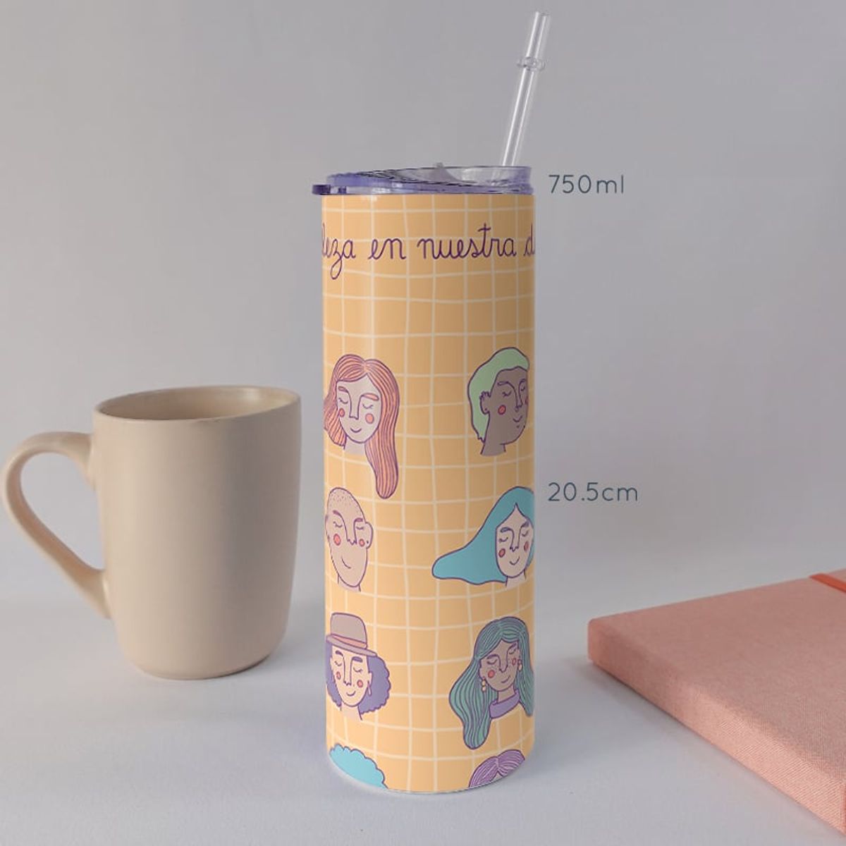 KUSTOMIT - Vaso Tomatodo Tumbler Mug Acero 750ml - Diversidad