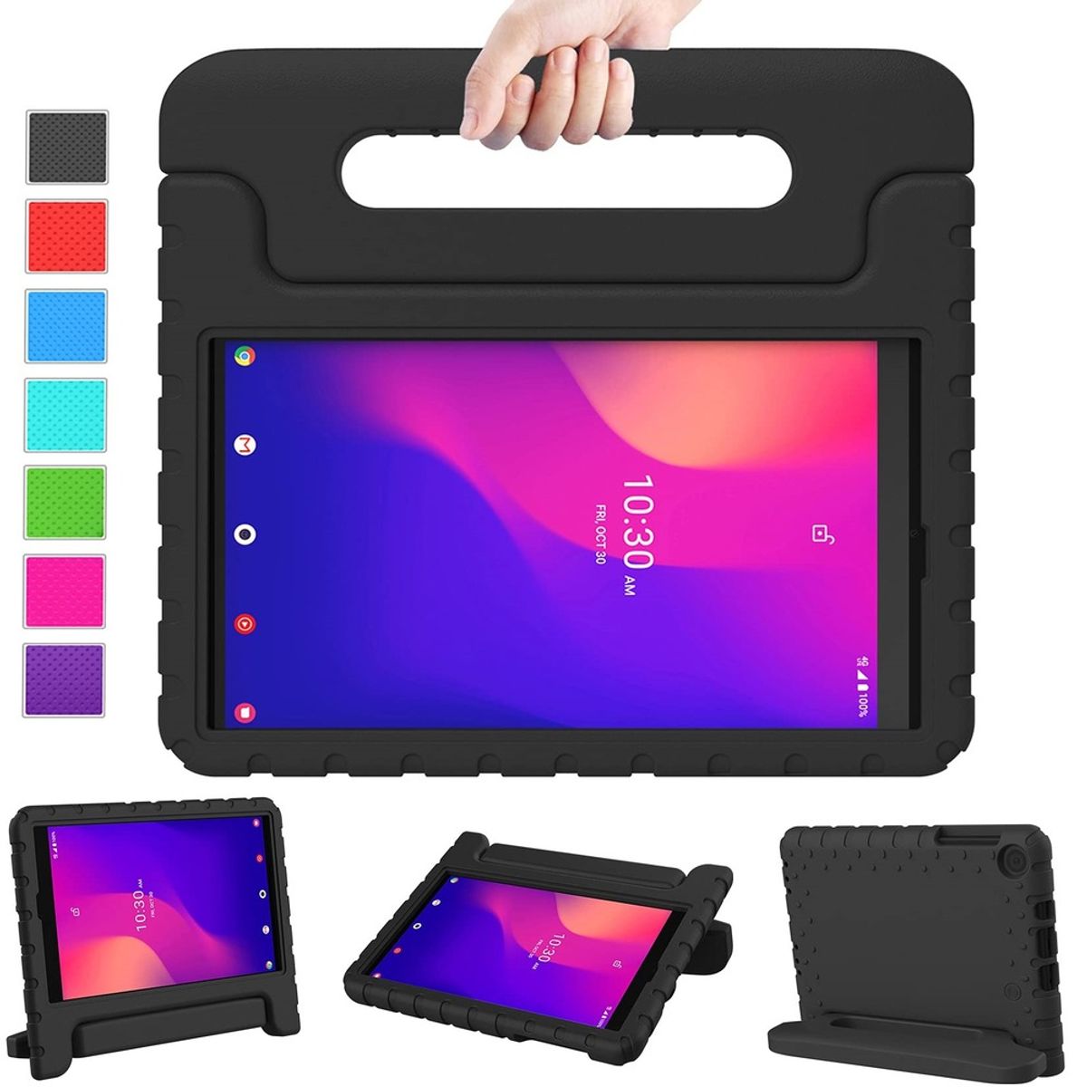 GENERICO - Funda para iPad 2 97 de Maleta en Goma Negra Resistente