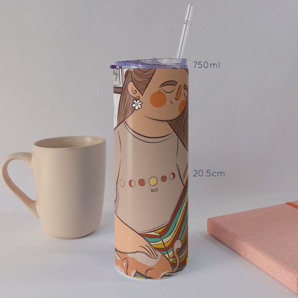 KUSTOMIT - Vaso Tomatodo Tumbler Mug Acero 750ml - Mi Tiempo