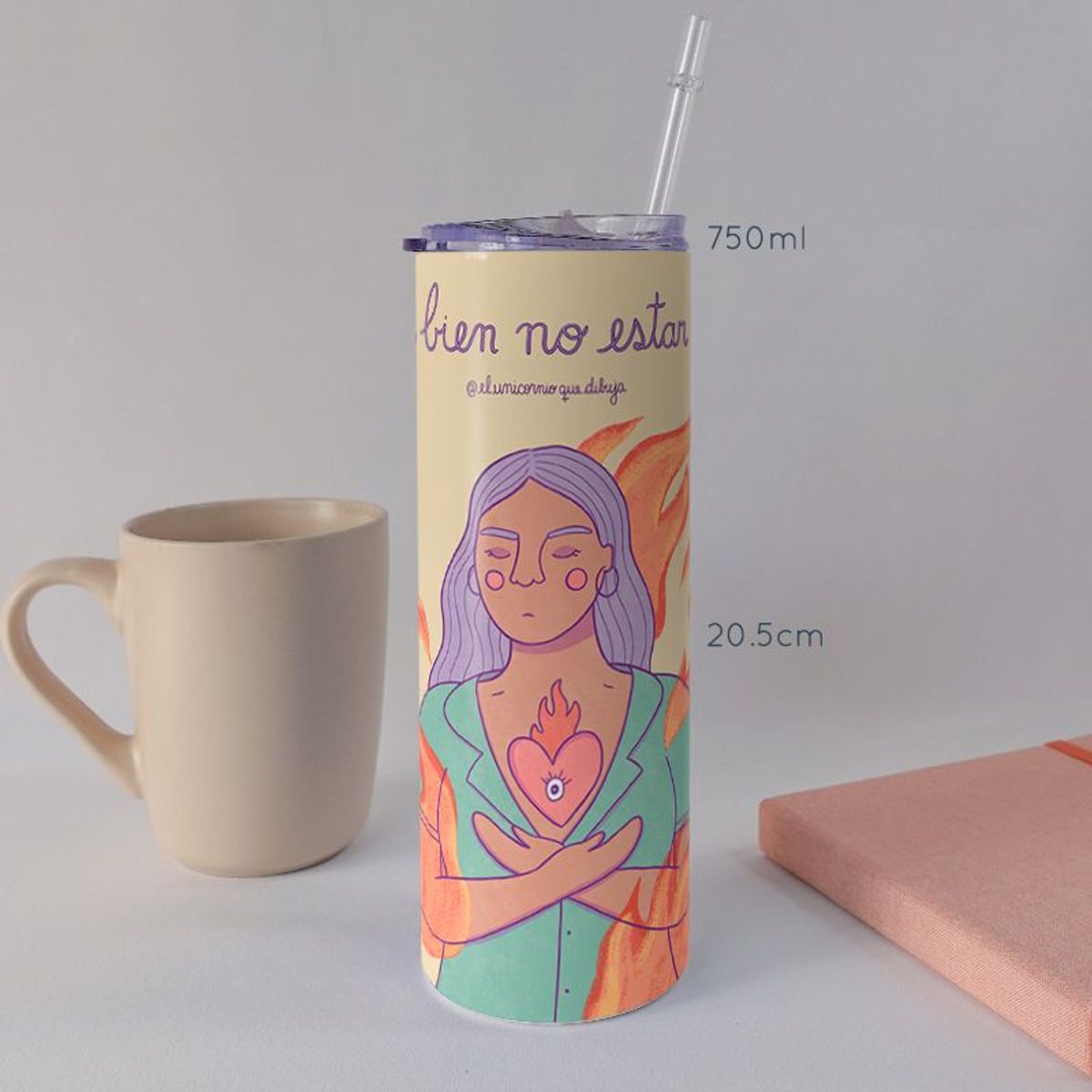 KUSTOMIT - Vaso Tomatodo Tumbler Mug Acero 750ml - Estar Bien