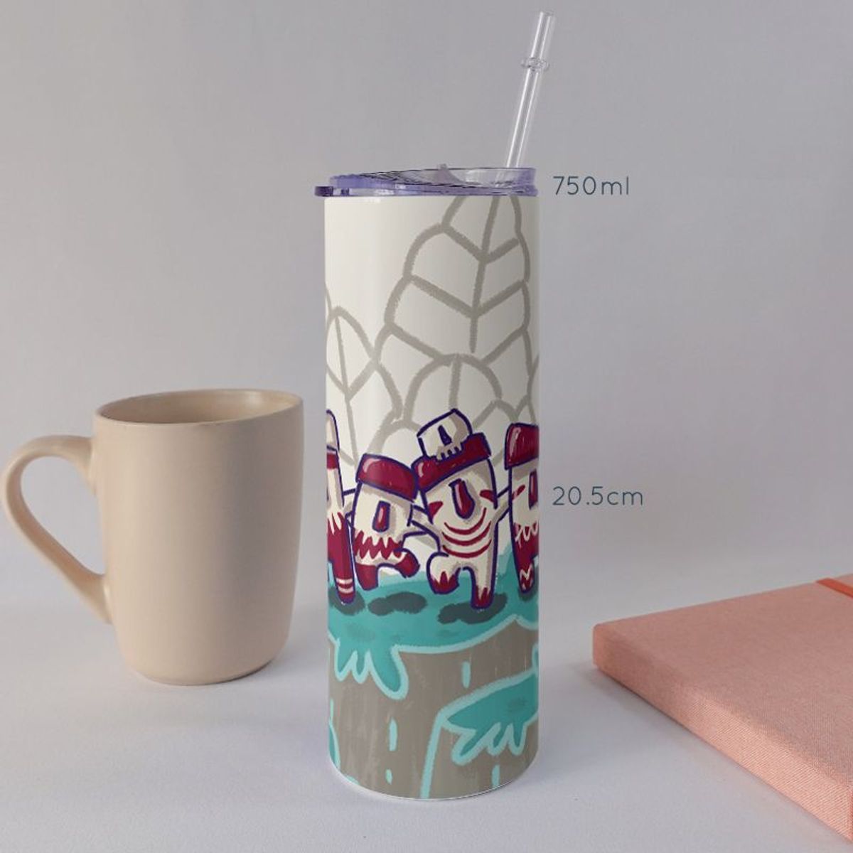 KUSTOMIT - Vaso Tomatodo Tumbler Mug Acero 750ml - Chachapoya Friends