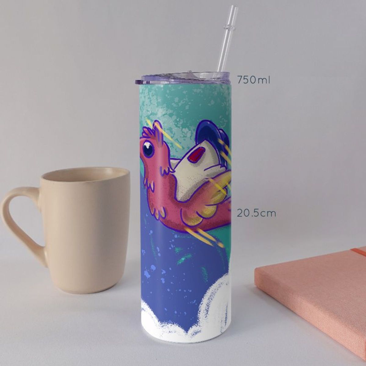 KUSTOMIT - Vaso Tomatodo Tumbler Mug Acero 750ml - Tama Amaru