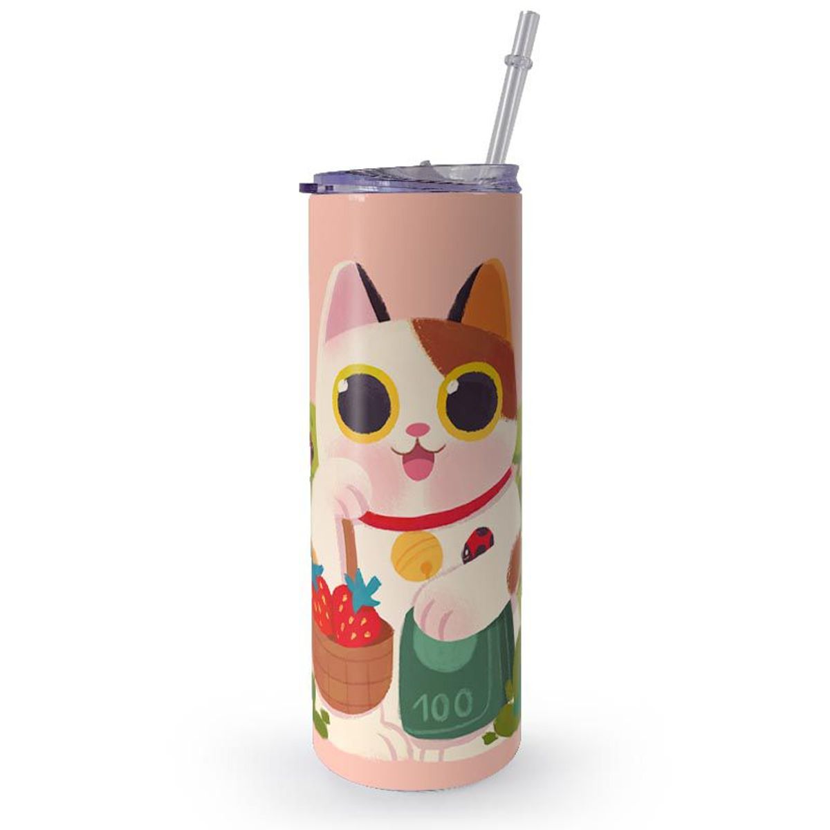 KUSTOMIT - Vaso Tomatodo Tumbler Mug Acero 750ml - Maneki Neko