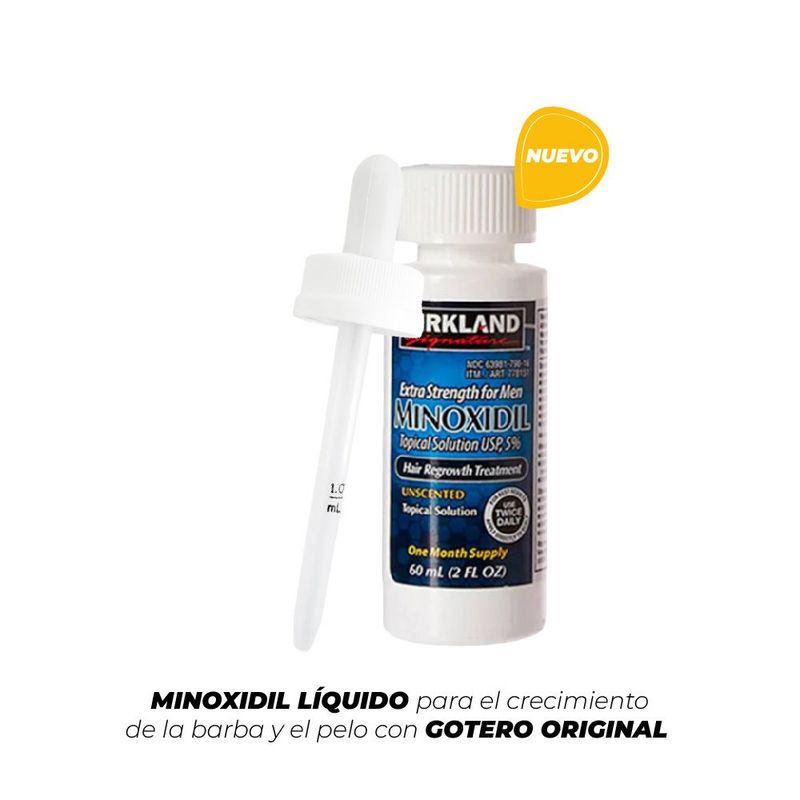 KIRKLAND - Minoxidil Kirkland 5% más Gotero para barba y cabello