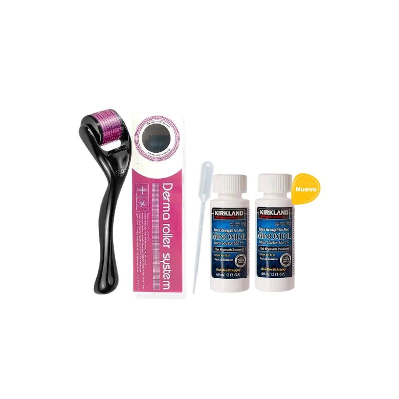 KIRKLAND - Minoxidil Kirkland 02 frascos + Dermarroller gratis