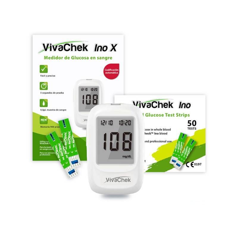 GENERICO - GLUCOMETRO VIVACHEK INO  MAS 100 TIRAS Y 100 LANCETAS