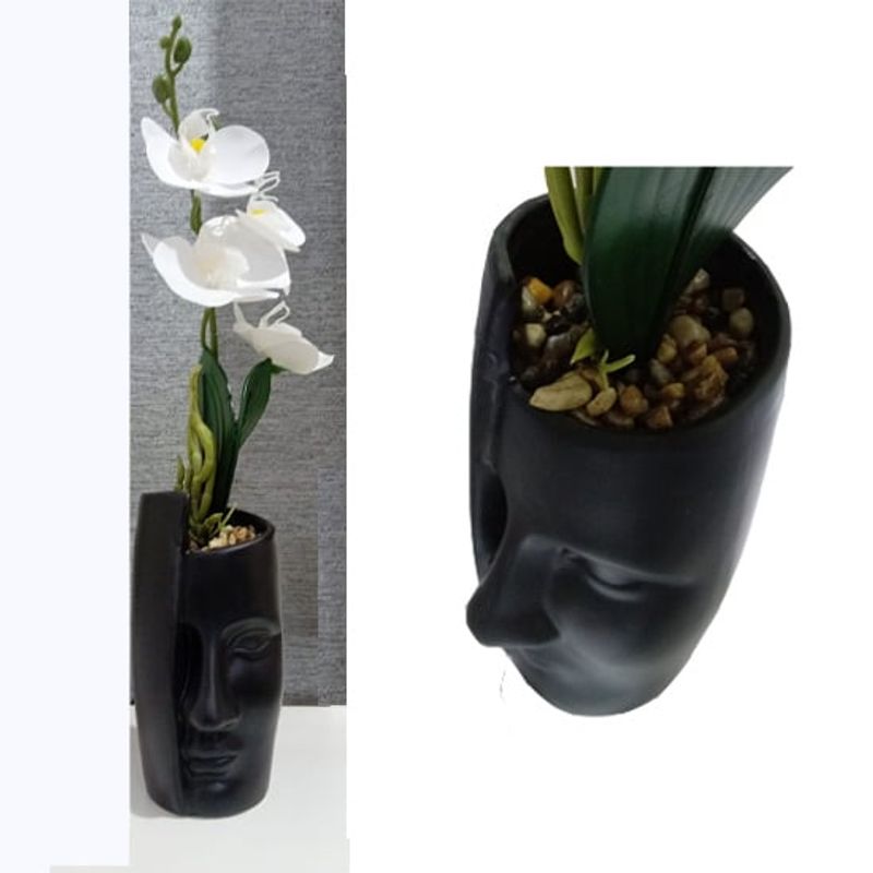GENERICO - Orquídea Blanca en jarrón de Escultura Abstracta