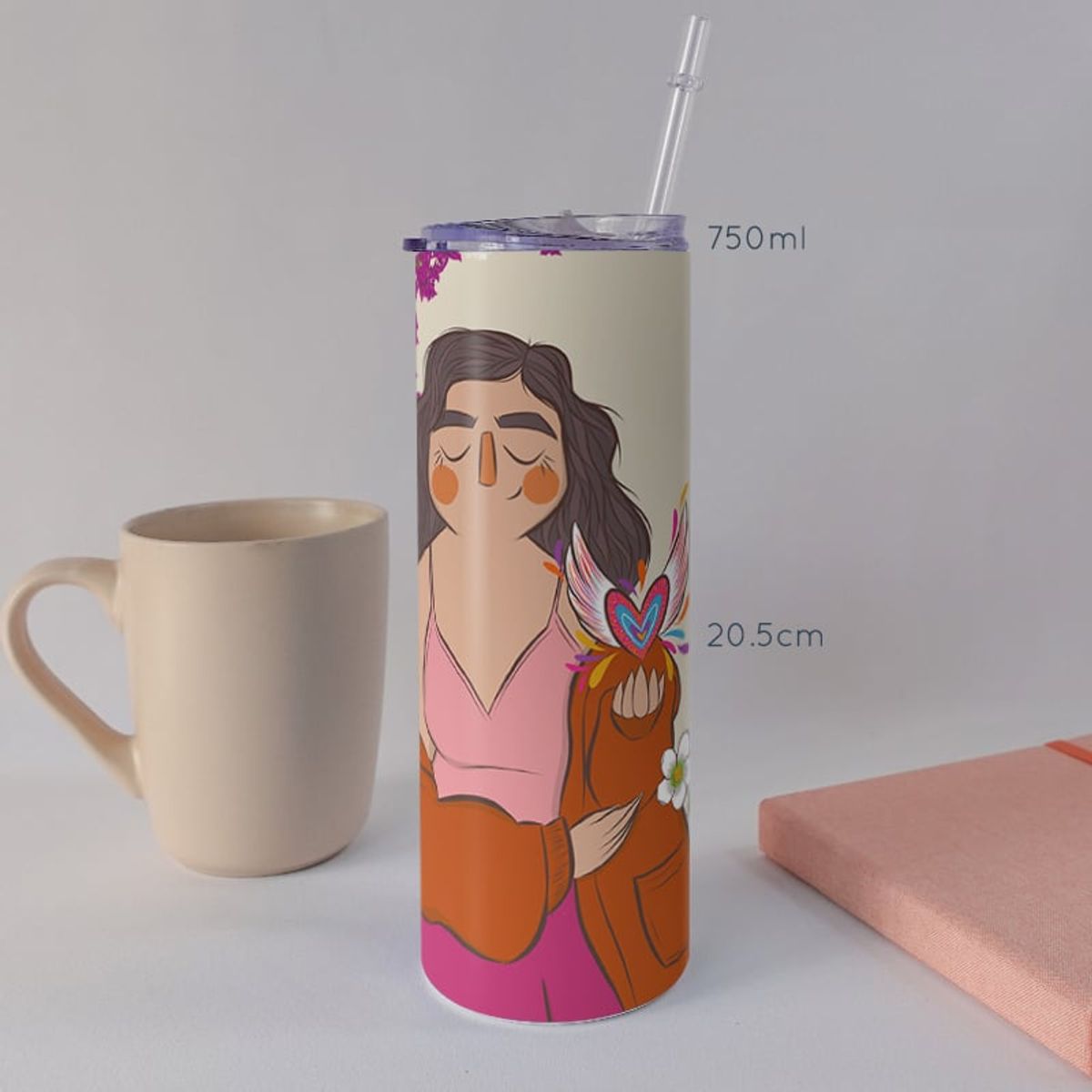 KUSTOMIT - Vaso Tomatodo Tumbler Mug Acero 750ml - Deseo para mi