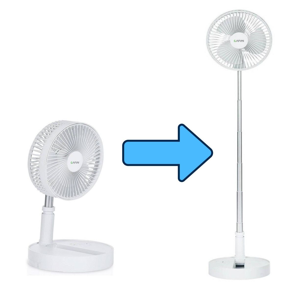 GENERICO - Ventilador Inalambrico 2 en 1 Cafini Pie y Mesa Batería 8000 mAh