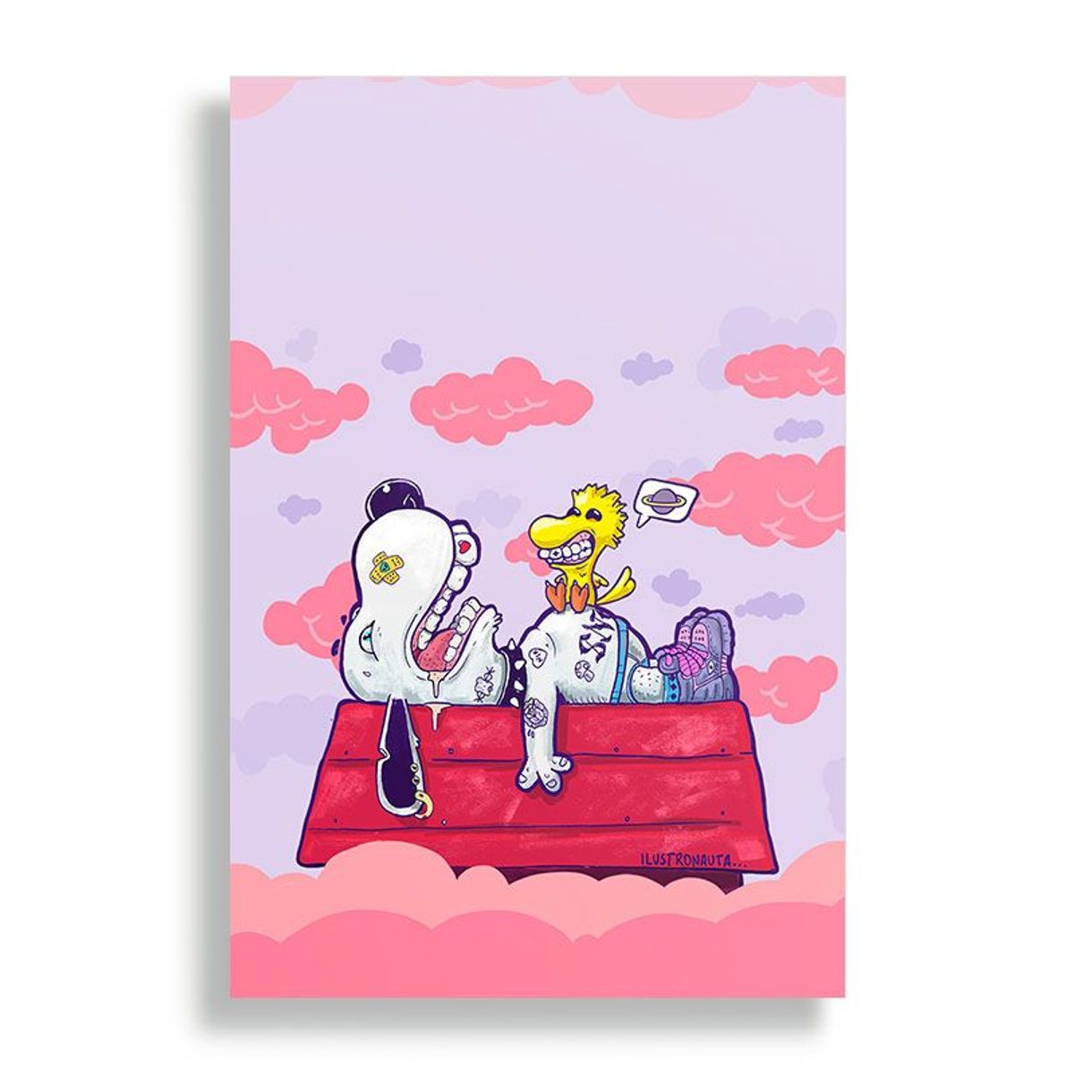 KUSTOMIT - Cuadro Decorativo Aluminio 20x30 - Snopy