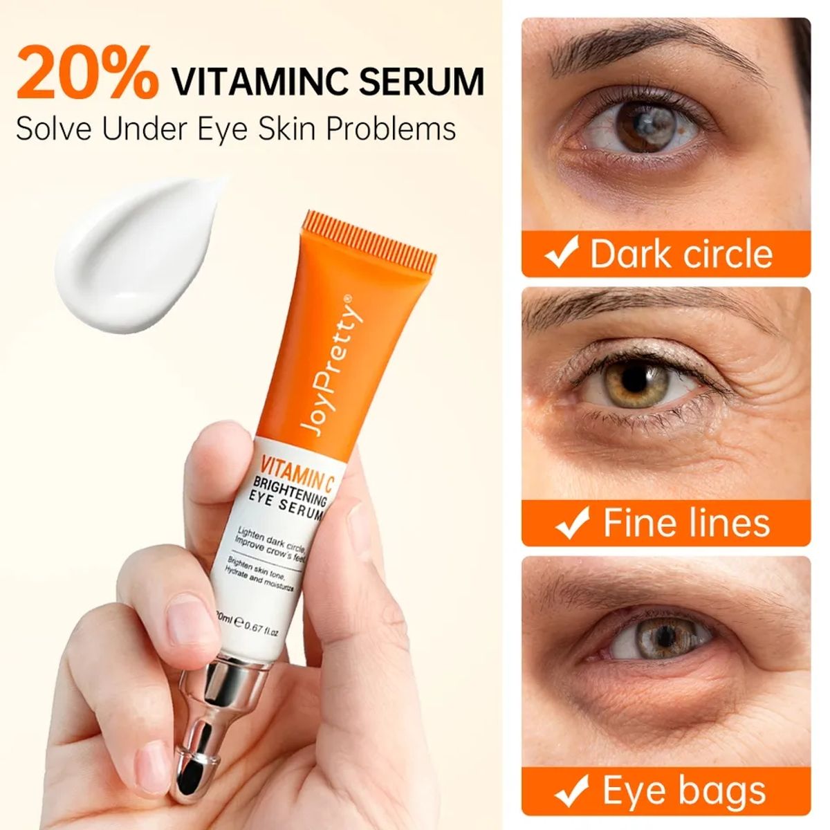 GENERICO - Crema Para Ojeras  y bolsas en los ojos  Con Vitamina C
