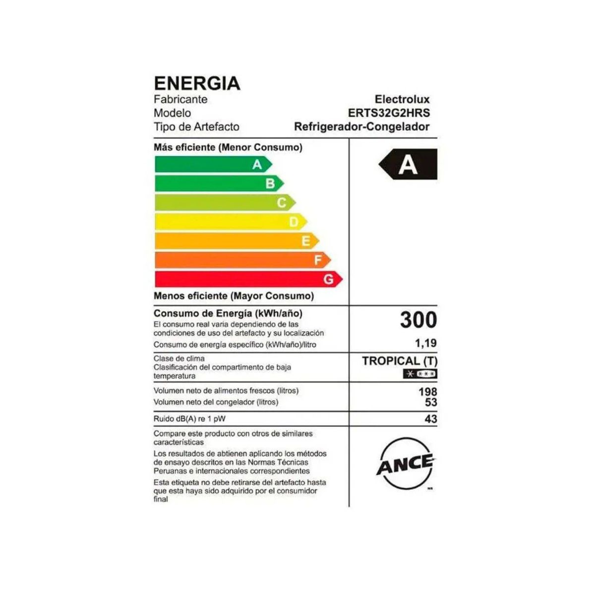 ELECTROLUX - REFRIGERADORA ELECTROLUX TOP MOUNT NO FROST 251LT ERTS32G2HRS