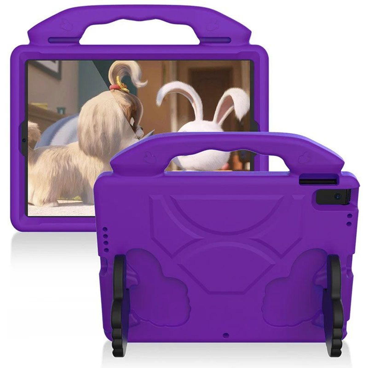 FUNDAANTIGOLPES - Funda de Goma con Diseño Like para Ipad 10.2 Morado